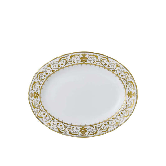 Royal Crown Derby Darley Abbey Small White Oval Dish | 13.5in