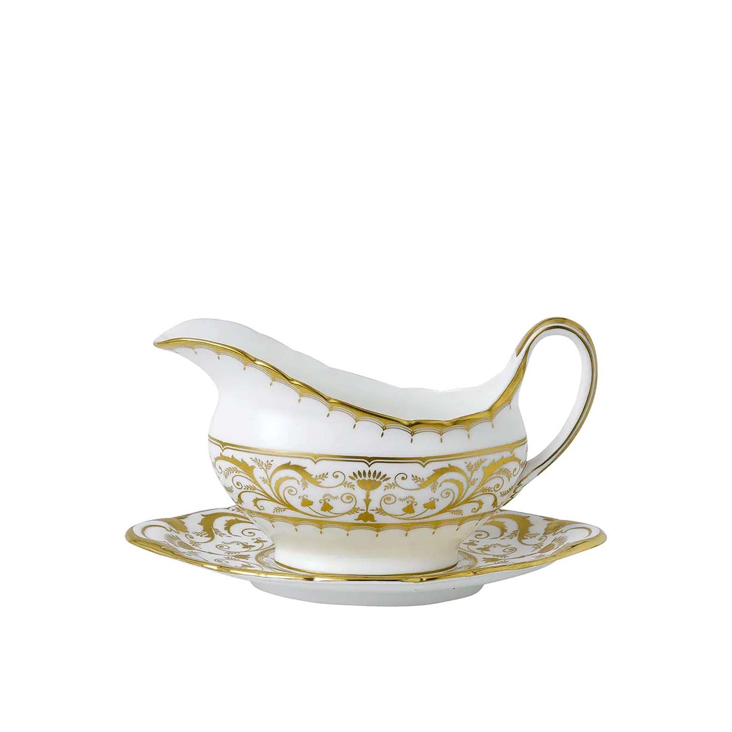Royal Crown Derby Darley Abbey White Sauce Boat | 16oz