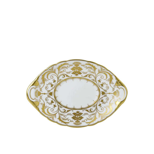 Royal Crown Derby Darley Abbey White Sauce Boat Stand | 8.5in