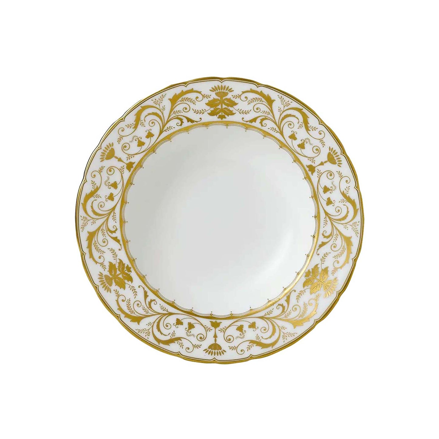 Royal Crown Derby Darley Abbey White Rim Soup Bowl | 8.25in