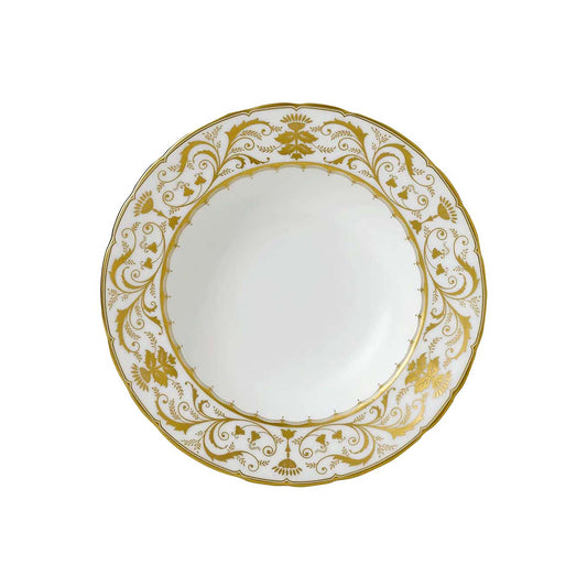 Royal Crown Derby Darley Abbey White Rim Soup Bowl | 8.25in