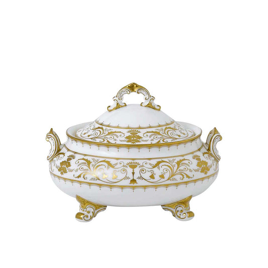 Royal Crown Derby Darley Abbey White Covered Vegetable Dish | 60oz