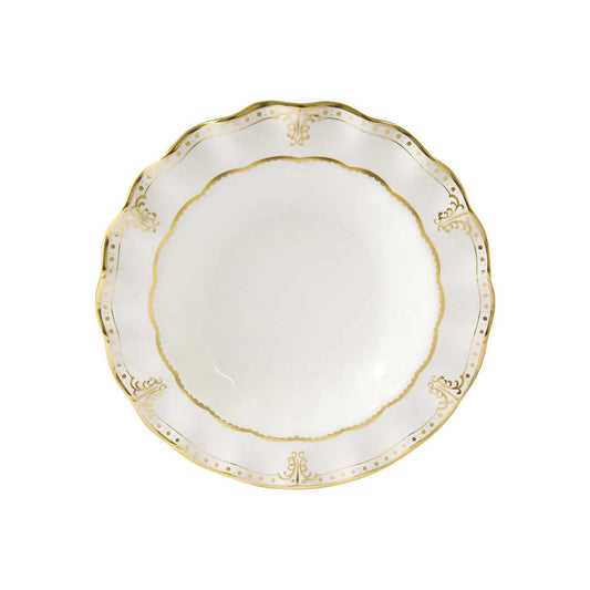 Royal Crown Derby Elizabeth Gold Rim Soup Bowl | 8.25in