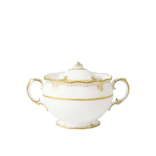 Royal Crown Derby Elizabeth Gold Covered Sugar Bowl | 11oz