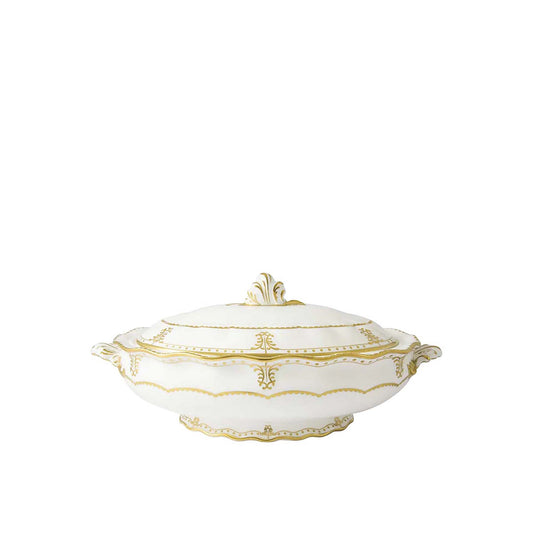 Royal Crown Derby Elizabeth Gold Covered Vegetable Dish | 64oz