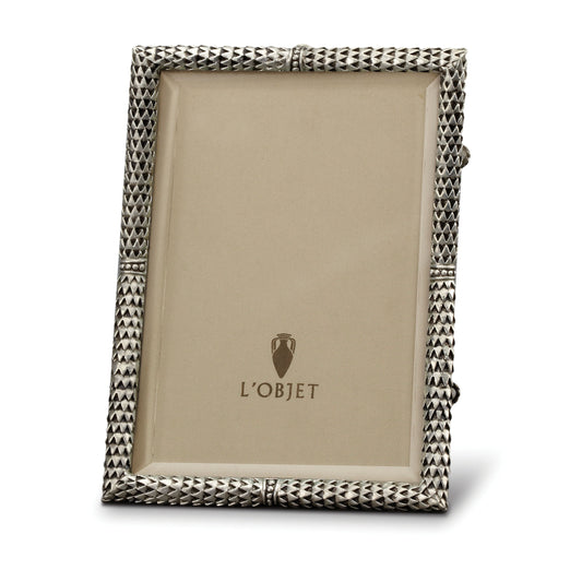 L'Objet Scales Platinum Beveled Glass Picture Frame | 8x10in
