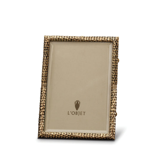 L'Objet Scales 24k Gold Beveled Glass Picture Frame | 4x6in
