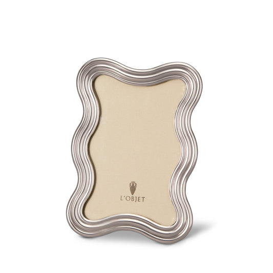 L'Objet Ripple Platinum Beveled Glass Picture Frame | 4x6in