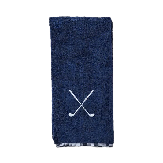Weezie Towels Luxury Golf Towel | Navy + White Clubs Embroidery