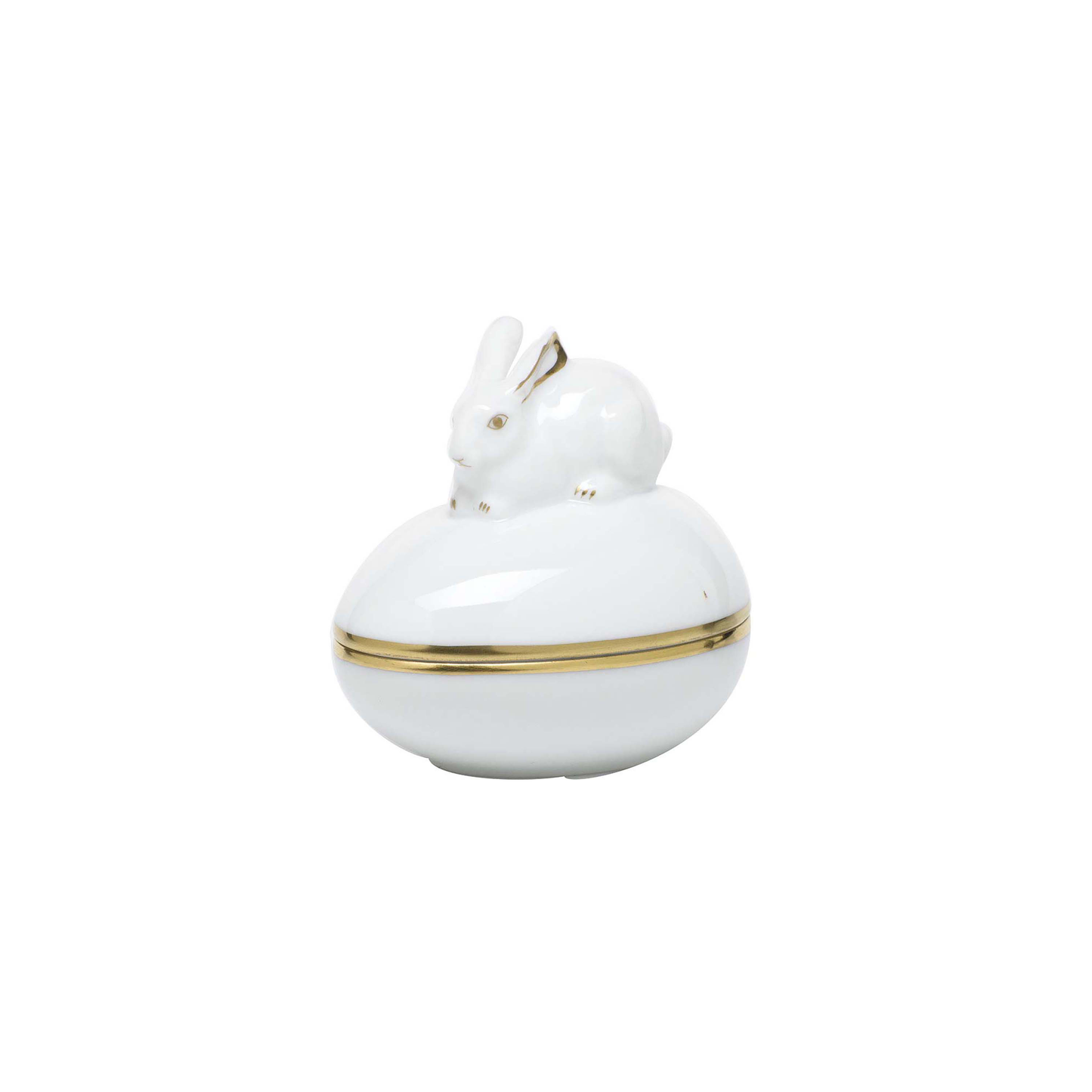 Herend Golden Edge Egg Bonbon with Bunny | 3in