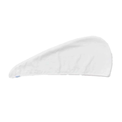 Weezie Towels Luxury Hair Towel | White + White Wave Embroidery