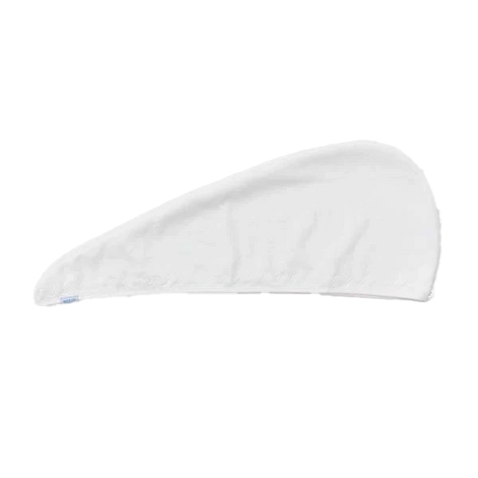 Weezie Towels Luxury Hair Towel | White + White Wave Embroidery