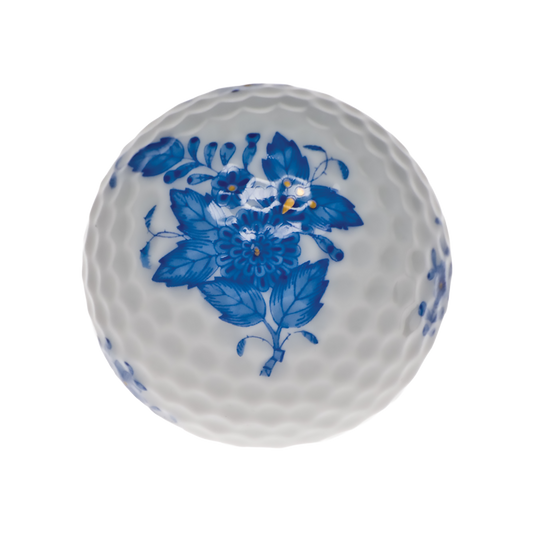 Herend Chinese Bouquet Blue Golf Ball Figurine | 1.75in