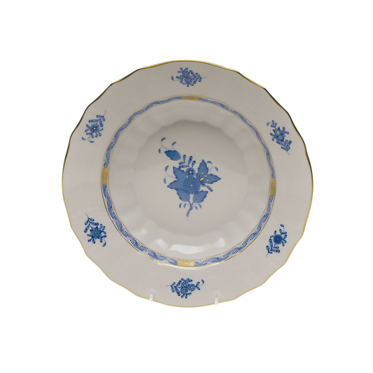 Herend Chinese Bouquet Blue Rim Soup Bowl | 9.5in
