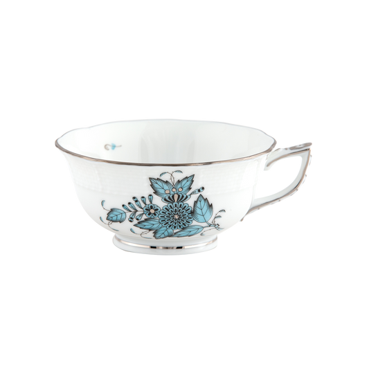 Herend Chinese Bouquet Turquoise + Platinum Tea Cup | 8oz
