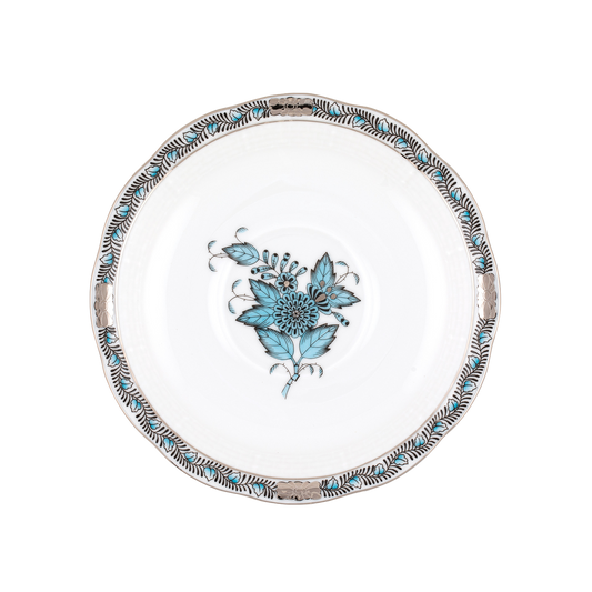 Herend Chinese Bouquet Turquoise + Platinum Tea Saucer | 6in