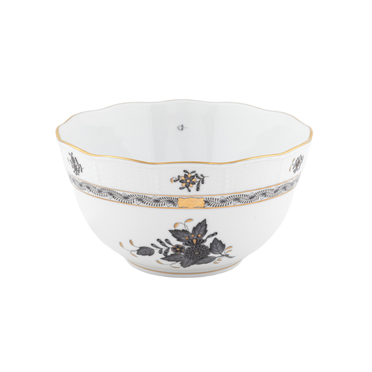 Herend Chinese Bouquet Black Round Bowl | 3.5pt