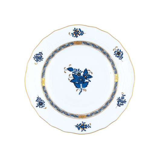 Herend Chinese Bouquet Black Sapphire Dessert Plate | 8.25in