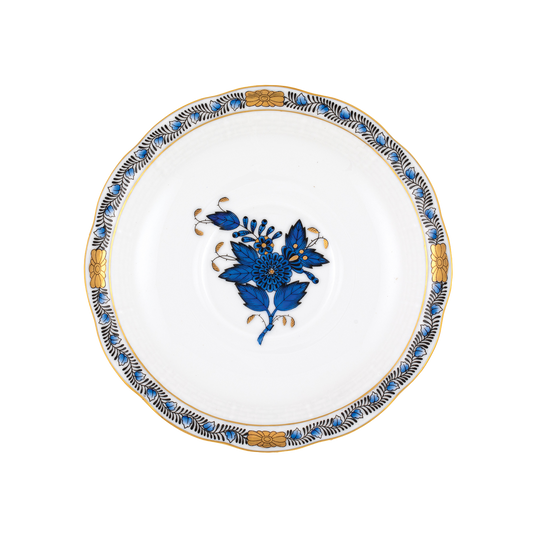 Herend Chinese Bouquet Black Sapphire Tea Saucer | 6in