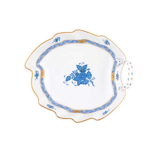Herend Chinese Bouquet Blue Leaf Dish | 7.75in