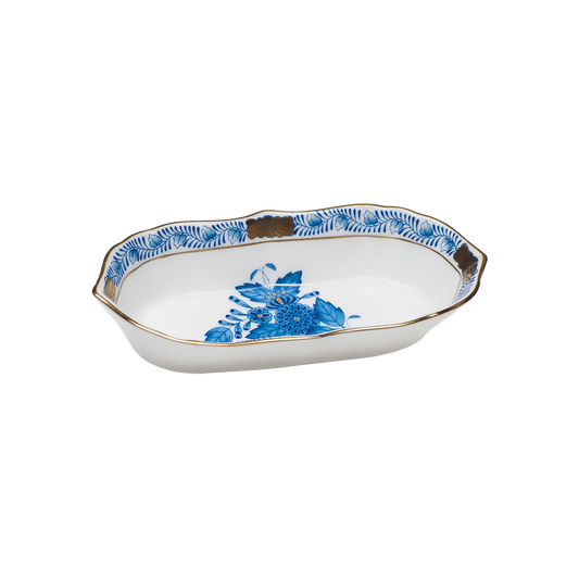 Herend Chinese Bouquet Blue Narrow Pin Dish | 5x1in