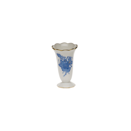 Herend Chinese Bouquet Blue Scalloped Bud Vase | 2.5in