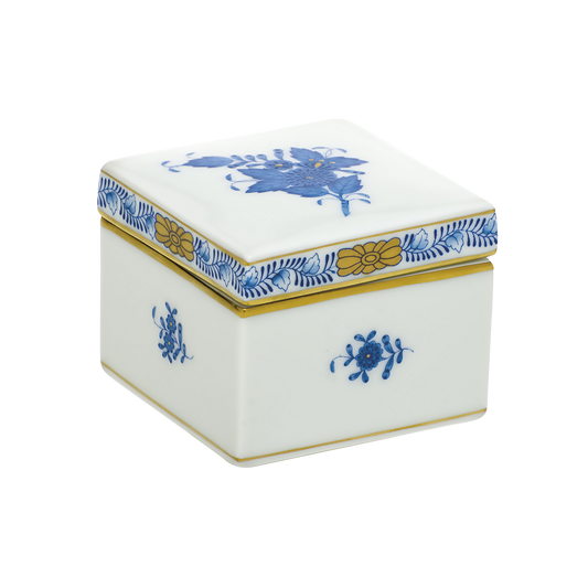 Herend Chinese Bouquet Blue Square Box | 2.25x2in