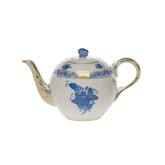Herend Chinese Bouquet Blue Tea Pot with Butterfly | 12oz