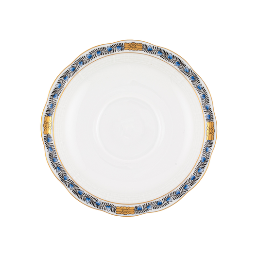 Herend Chinese Bouquet Garland Black Sapphire Tea Saucer | 6in