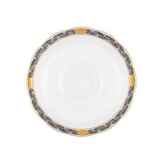 Herend Chinese Bouquet Garland Black Tea Saucer | 6in