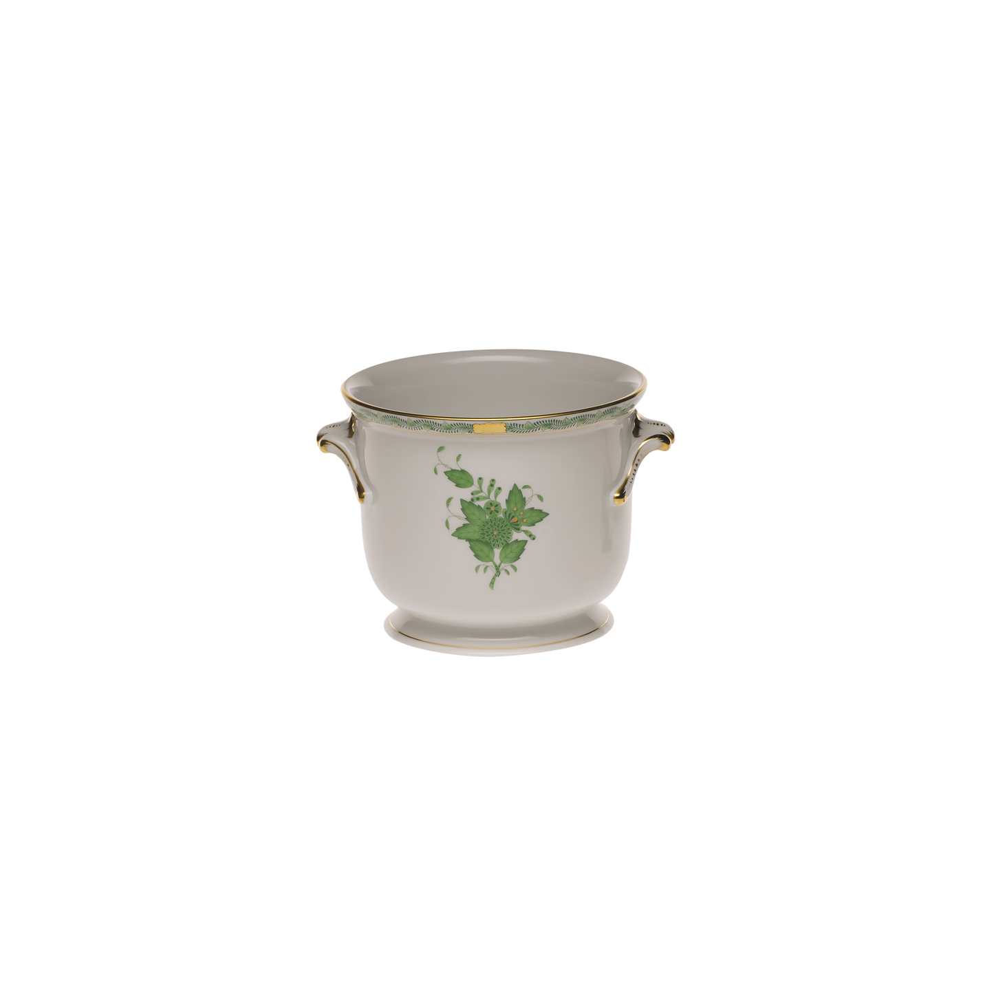 Herend Chinese Bouquet Green Cachepot | 5.75x6.5in