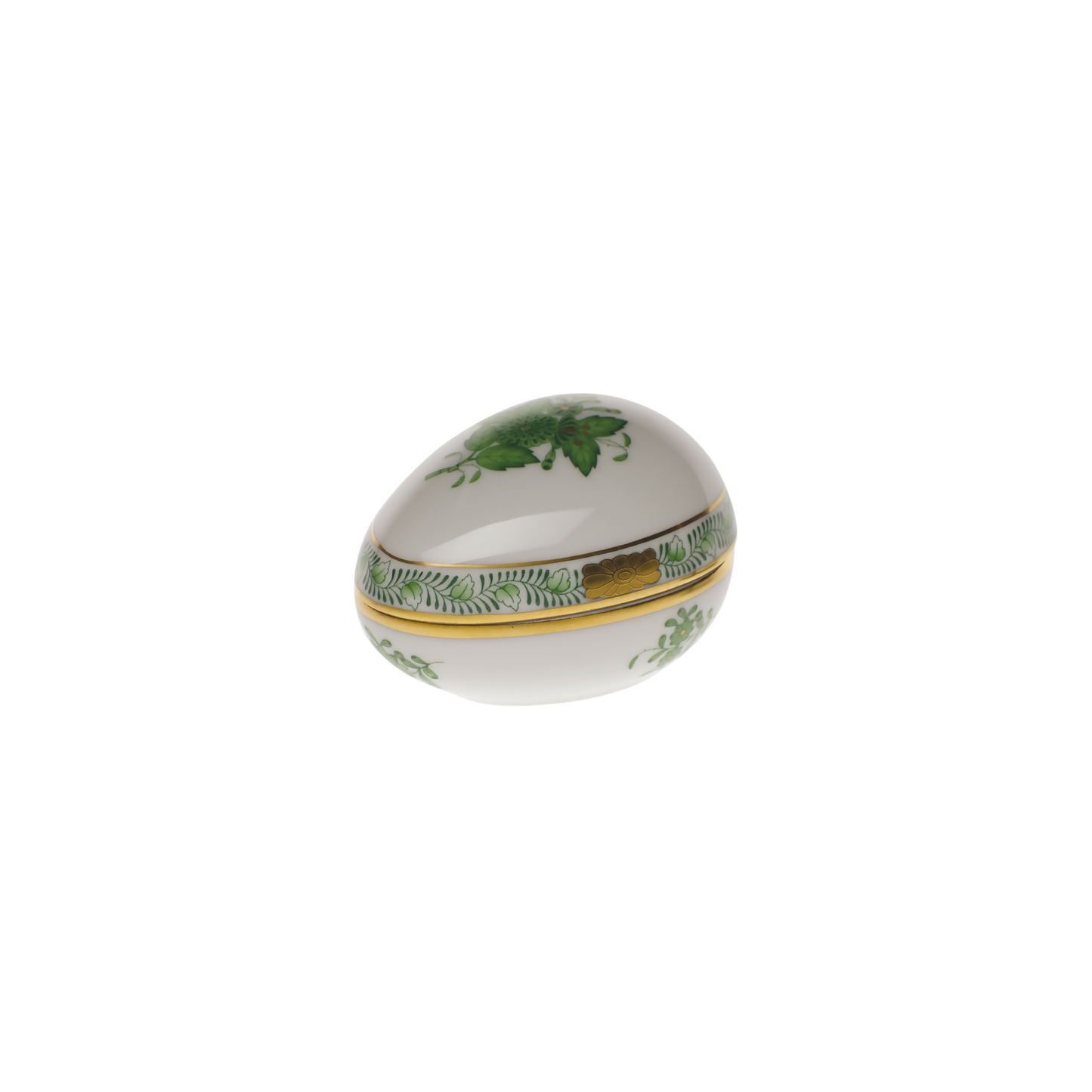Herend Chinese Bouquet Green Egg Bonbon Box | 3x3in