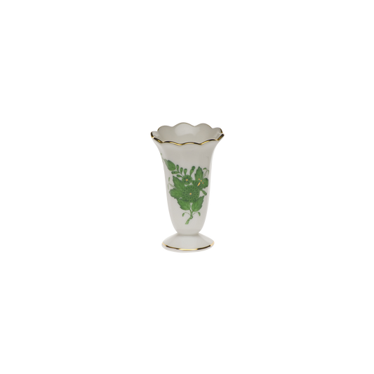 Herend Chinese Bouquet Green Scalloped Bud Vase | 2.5in