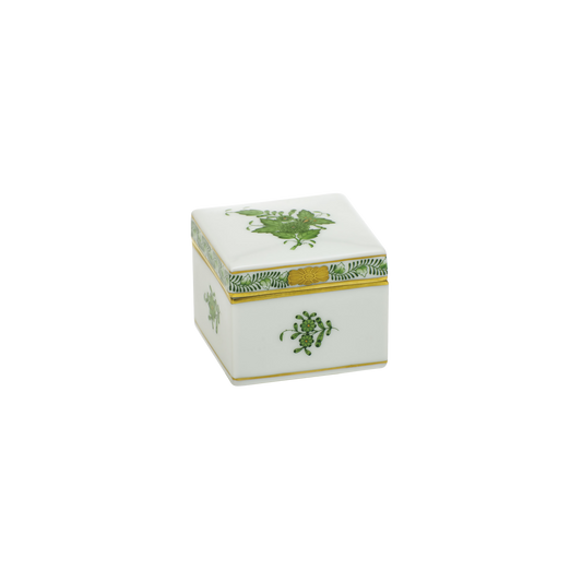 Herend Chinese Bouquet Green Square Box | 2.5x2.5in