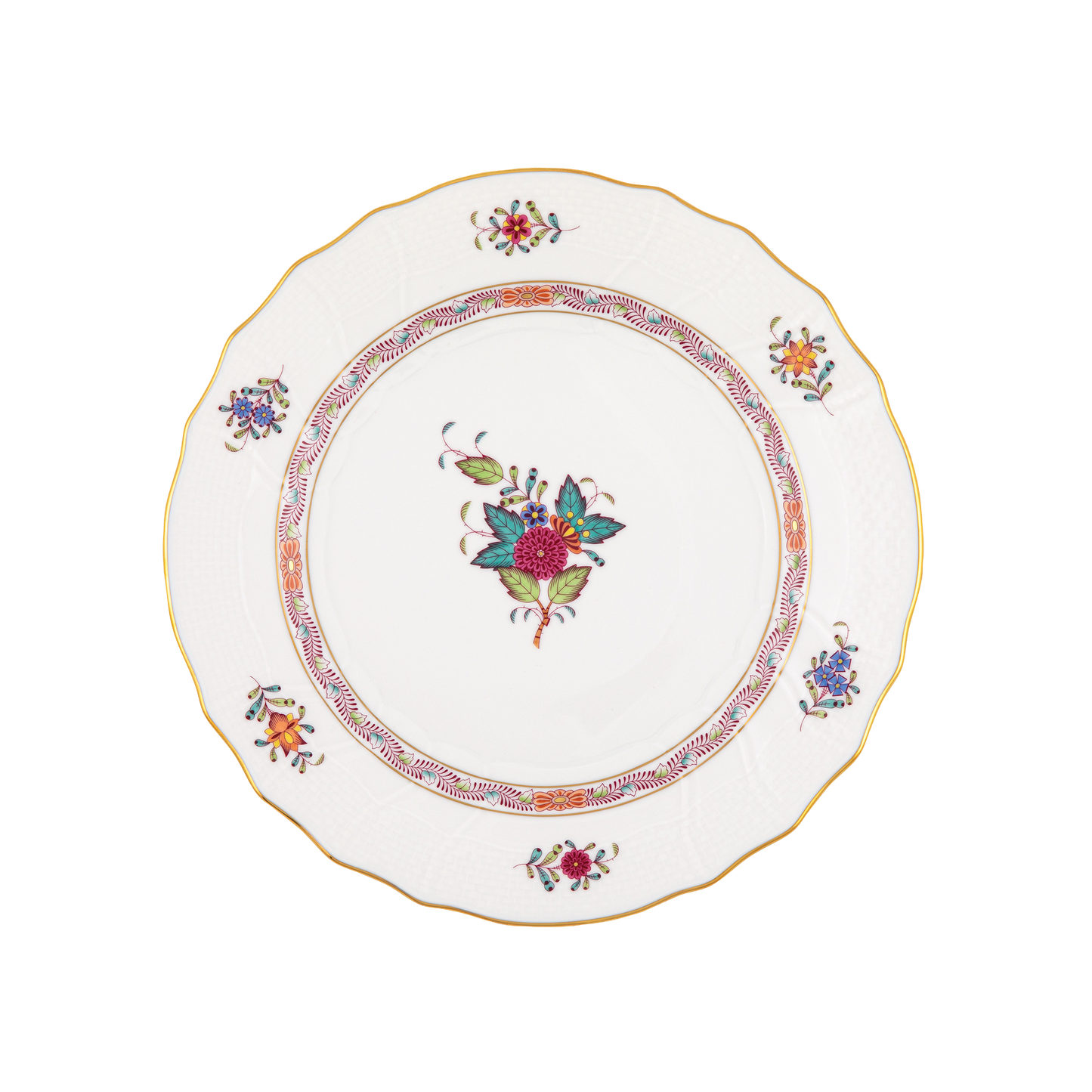 Herend Chinese Bouquet Multicolor Dinner Plate | 10.5in