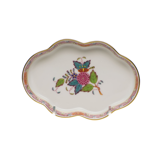 Herend Chinese Bouquet Multicolor Small Scalloped Tray | 5.5in