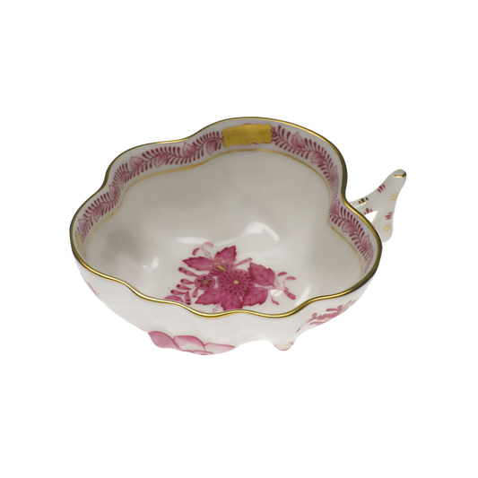 Herend Chinese Bouquet Raspberry Deep Leaf Dish | 4x3in