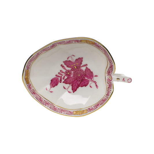 Herend Chinese Bouquet Raspberry Leaf Tray | 4.5x3in