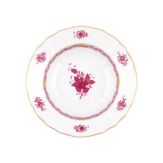 Herend Chinese Bouquet Raspberry Rim Soup | 9.5in