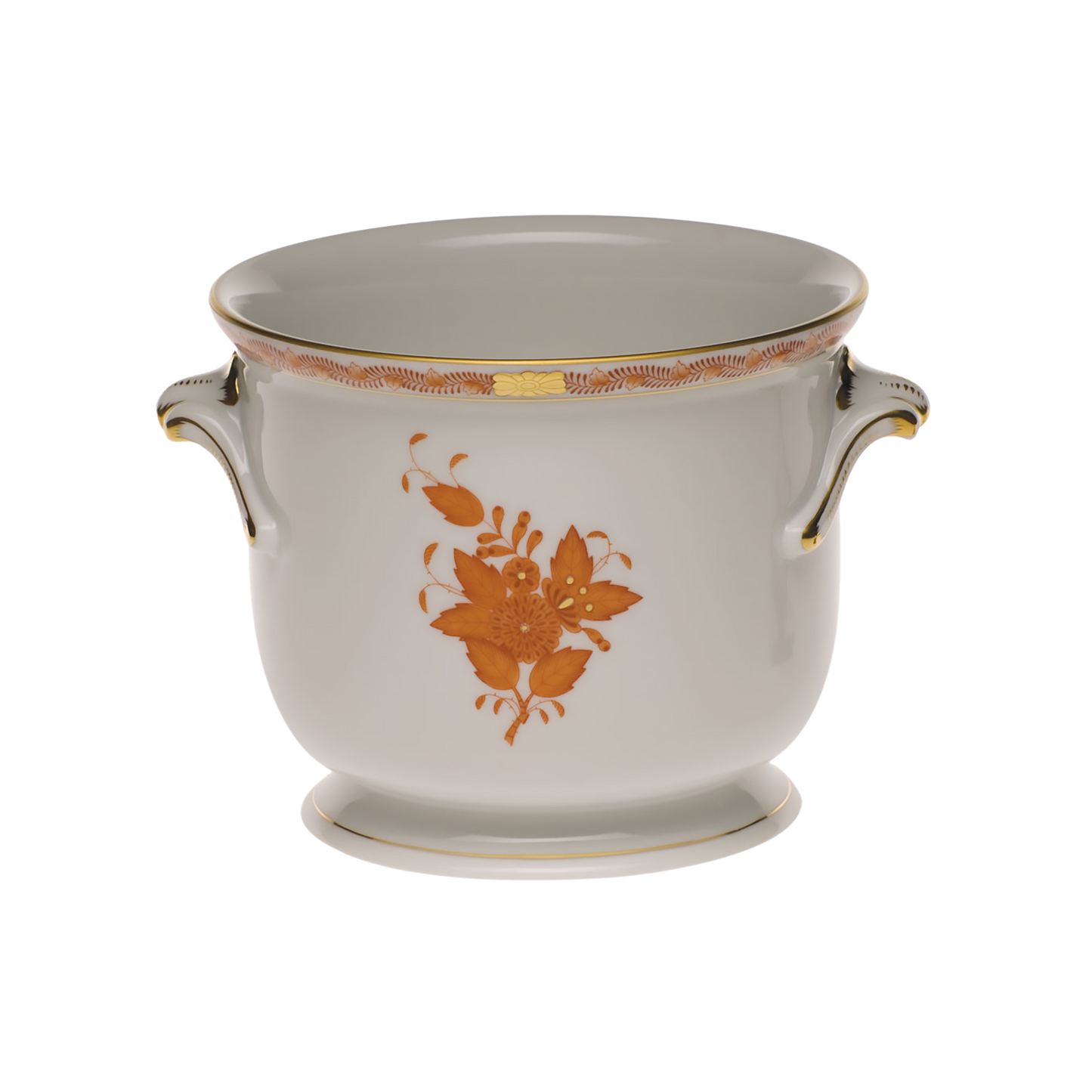 Herend Chinese Bouquet Rust Cachepot | 5.75x6.5in