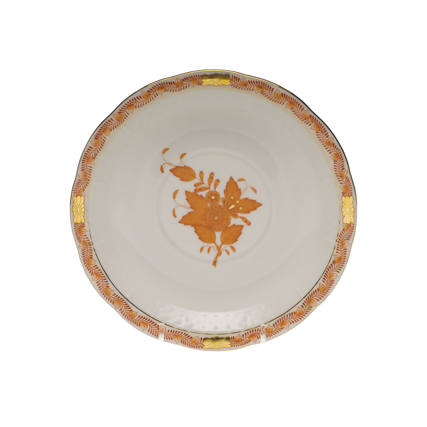 Herend Chinese Bouquet Rust Cream Soup Stand | 7.25 in