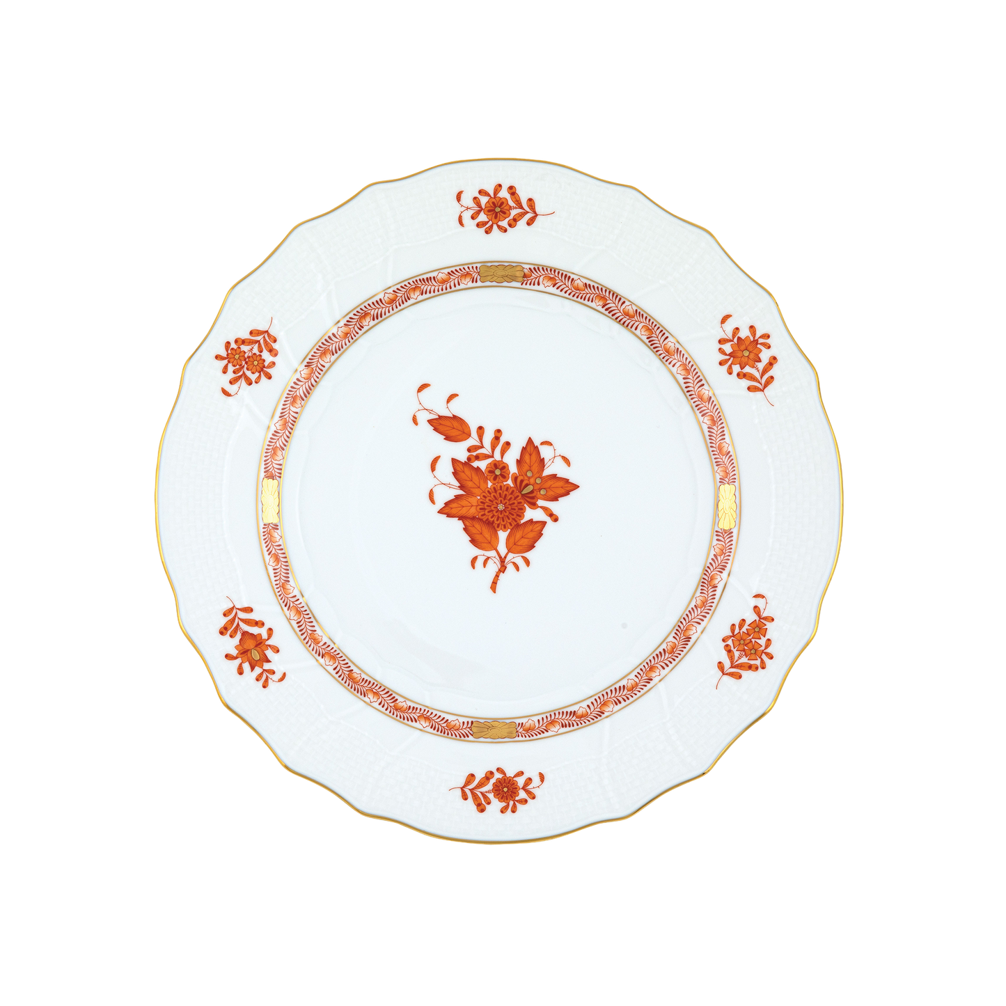 Herend Chinese Bouquet Rust Dinner Plate | 10.5in