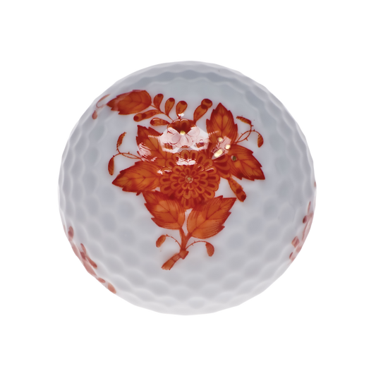 Herend Chinese Bouquet Rust Golf Ball | 1.75in