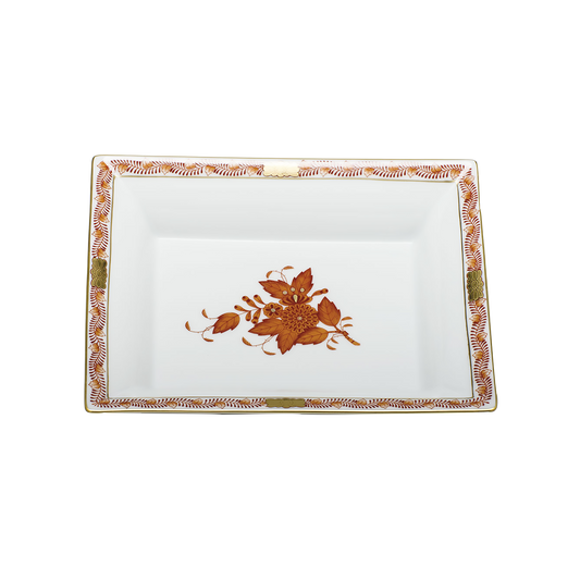 Herend Chinese Bouquet Rust Jewelry Tray