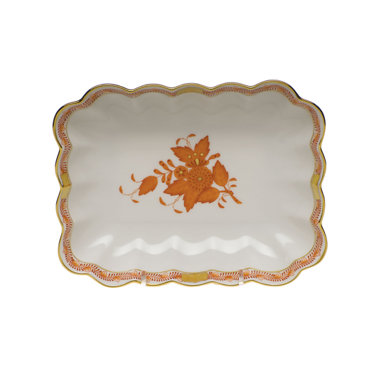 Herend Chinese Bouquet Rust Oblong Dish | 7.25x5.5in