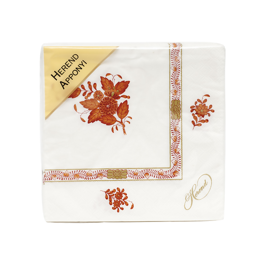 Herend Chinese Bouquet Rust Paper Napkin | Package of 20