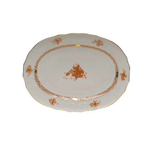 Herend Chinese Bouquet Rust Platter | 15x11.5in
