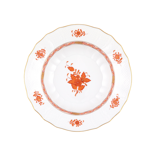 Herend Chinese Bouquet Rust Rim Soup | 9.5in