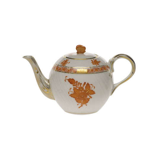 Herend Chinese Bouquet Rust Tea Pot with Butterfly | 12oz 4in
