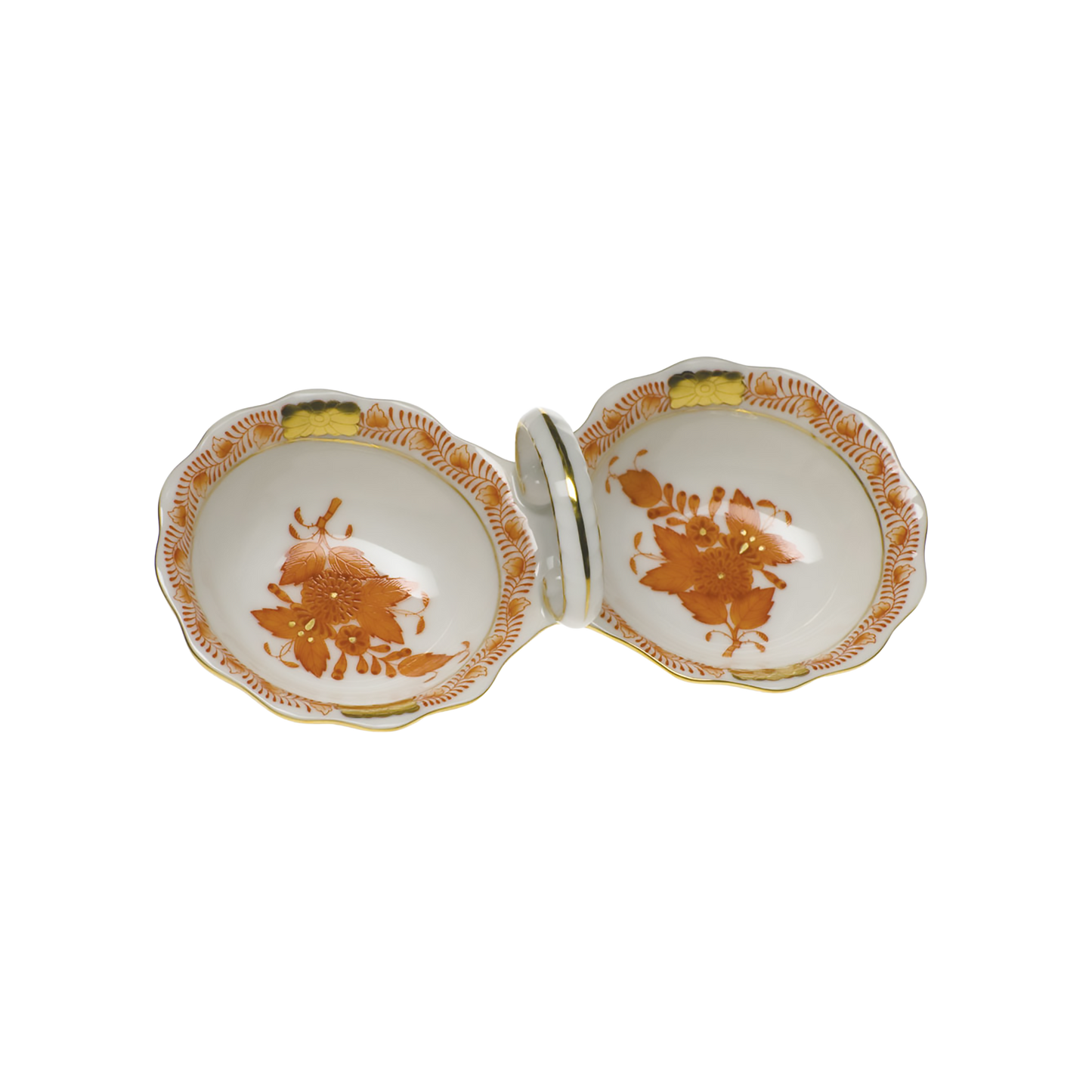 Herend Chinese Bouquet Rust Tin Salt | 5.5in